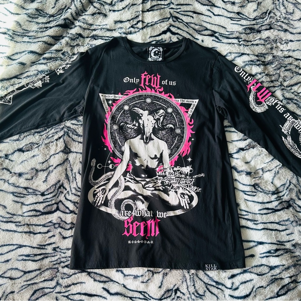 Killstar Unisex long sleeve tee hot pink Large punk goth